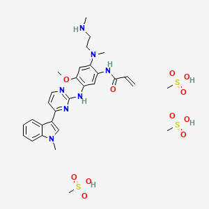 Структурная формула AZ-7550 Mesylate, CAS 2319837-99-3, формула C30H43N7O11S3
