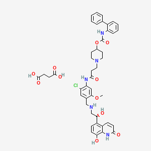 Структурная формула Batefenterol Succinate, CAS 945905-37-3, формула C44H48ClN5O11
