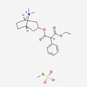 Структурная формула Tematropium methylsulfate, CAS 113932-41-5, формула C21H31NO8S
