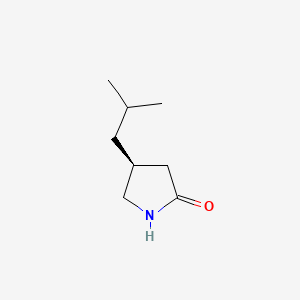 Структурная формула (S)-4-Isobutylpyrrolidin-2-One, CAS 181289-23-6, формула C8H15NO