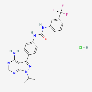 Структурная формула AD57 hydrochloride, CAS 2320261-72-9, формула C22H21ClF3N7O