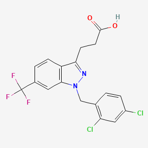 Структурная формула H2-Gamendazole, CAS 877768-84-8, формула C18H13Cl2F3N2O2