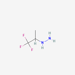 Структурная формула 1-(1,1,1-trifluoropropan-2-yl)hydrazine, CAS 118737-68-1, формула C3H7N2F3