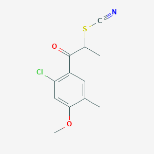 Структурная формула Thiocyanic acid, 2-(2-chloro-4-methoxy-5-methylphenyl)-1-methyl-2-oxoethyl ester, CAS 1253695-28-1, формула C12H12ClNO2S