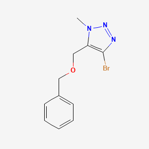 Структурная формула 1H-1,2,3-Triazole, 4-bromo-1-methyl-5-[(phenylmethoxy)methyl]-, CAS 2302095-32-3, формула C11H12BrN3O