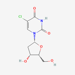 Структурная формула Uridine,5-chloro-2'-deoxy-, CAS 50-90-8, формула C9H11N2O5Cl