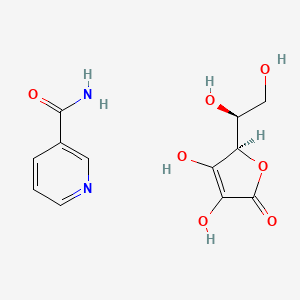 Структурная формула niacinamide ascorbate, CAS 1987-71-9, формула C6H8O6.C6H6N2O