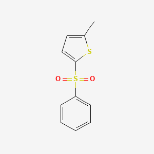 Структурная формула Thiophene, 2-methyl-5-(phenylsulfonyl)-, CAS 5324-81-2, формула C11H10O2S2