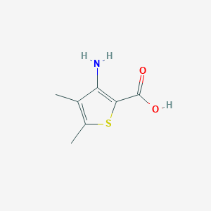 Структурная формула 3-Amino-4,5-dimethylthiophene-2-carboxylic acid, CAS 98547-43-4, формула C7H9NO2S