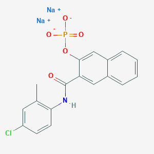 Структурная формула Naphthol AS-TR Phosphate Disodium Salt, CAS 4264-93-1, формула C18H13NO5PCl-2.2[Na+]