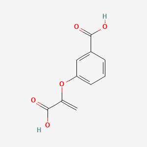Структурная формула 3-((1-carboxyvinyl)oxy)benzoic acid, CAS 16929-37-6, формула C10H8O5