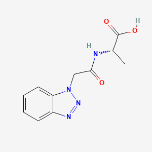 Структурная формула (2-(1H-benzo[d][1,2,3]triazol-1-yl)acetyl)alanine, CAS 1807790-60-8, формула C11H12N4O3