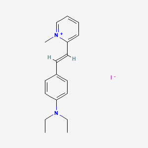 Структурная формула 2-(4-(Diethylamino)styryl)-1-methylpyridin-1-ium iodide, CAS 83846-70-2, формула C18H23N2+.I-
