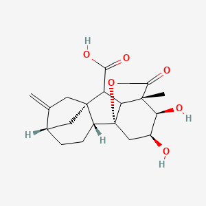 Структурная формула 2β,3β,4aα-Trihydroxy-1β-methyl-8-methylenegibbane-1α,10β-dicarboxylic acid 1,4a-lactone, CAS 32630-92-5, формула C19H24O6