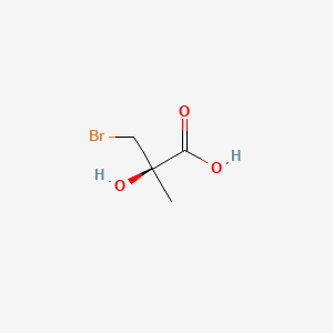 Структурная формула (2R)-3-Bromo-2-hydroxy-2-methylpropanoic acid, CAS 261904-39-6, формула C4H7BrO3