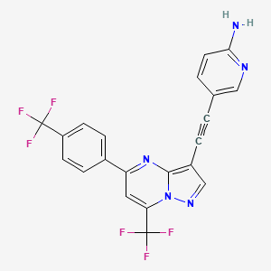 Структурная формула Decoglurant, CAS 911115-16-7, формула C21H11F6N5