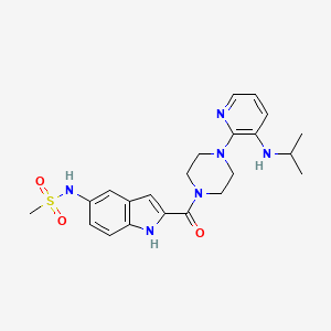Структурная формула Delavirdine, CAS 136817-59-9, формула C22H28N6O3S