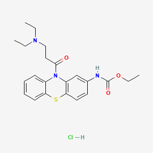 Структурная формула Ethacizine hydrochloride, CAS 57530-40-2, формула C22H27N3O3S.HCl