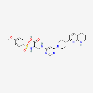 Структурная формула GLPG0187, CAS 1320346-97-1, формула C29H37N7O5S