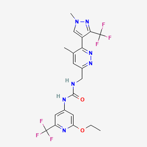 Структурная формула GLPG2938, CAS 2130996-00-6, формула C20H19F6N7O2