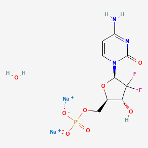 Структурная формула Gemcitabine monophosphate, CAS 1638288-31-9, формула C9H12F2N3Na2O8P