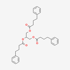 Структурная формула propane-1,2,3-triyl tris(4-phenylbutanoate), CAS 611168-24-2, формула C33H38O6