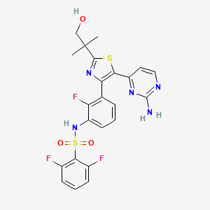 Структурная формула Hydroxy dabrafenib, CAS 1195767-77-1, формула C23H20F3N5O3S2