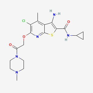 Структурная формула LY2119620, CAS 886047-22-9, формула C19H24ClN5O3S