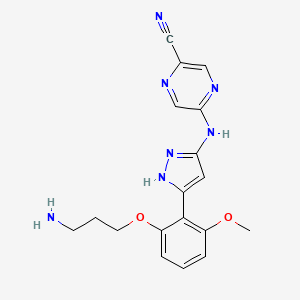 Структурная формула Prexasertib (LY2606368), CAS 1234015-52-1, формула C18H19N7O2