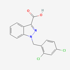 Структурная формула Lonidamine, CAS 50264-69-2, формула C15H10Cl2N2O2