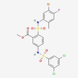 Структурная формула MDL800, CAS 2275619-53-7, формула C21H16BrCl2FN2O6S2