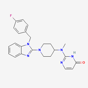 Структурная формула Mizolastine, CAS 108612-45-9, формула C24H25FN6O