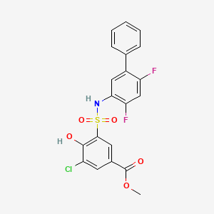 Структурная формула NDI-091143, CAS 2375840-87-0, формула C20H14ClF2NO5S