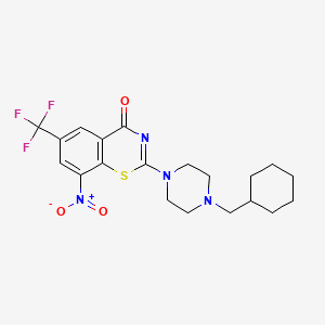 Структурная формула PBTZ169, CAS 1377239-83-2, формула C20H23F3N4O3S