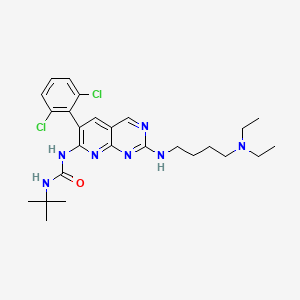 Структурная формула PD-161570, CAS 192705-80-9, формула C26H35Cl2N7O