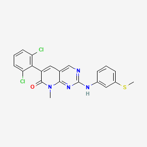 Структурная формула PD173955, CAS 260415-63-2, формула C21H16Cl2N4Os