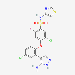 Структурная формула PF 05089771, CAS 1235403-62-9, формула C18H12Cl2FN5O3S2