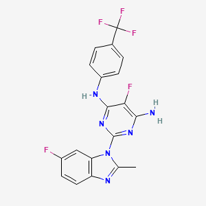 Структурная формула PTC596, CAS 1610964-64-1, формула C19H13F5N6