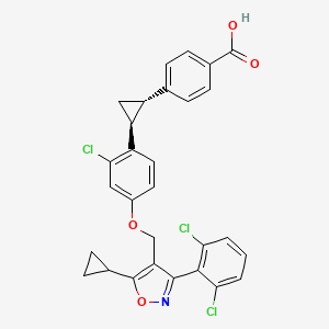 Структурная формула PX-102(PX-20606), CAS 1268244-85-4, формула C29H22Cl3NO4