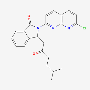 Структурная формула Pagoclone, CAS 133737-32-3, формула C23H22ClN3O2