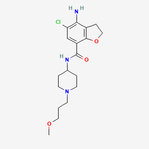 Структурная формула Prucalopride, CAS 179474-81-8, формула C18H26ClN3O3