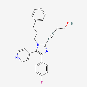 Структурная формула RWJ67657, CAS 215303-72-3, формула C27H24FN3O
