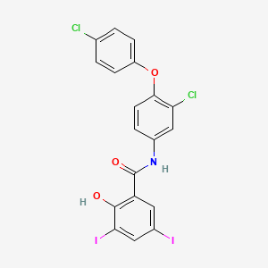 Структурная формула Rafoxanide, CAS 22662-39-1, формула C19H11Cl2I2NO3