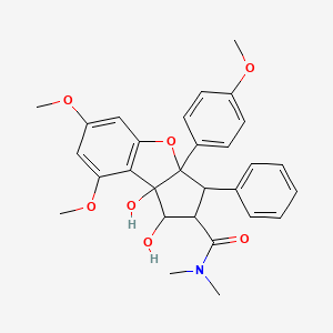 Структурная формула Rocaglamide (Rocaglamide A; Roc-A), CAS 84573-16-0, формула C29H31NO7