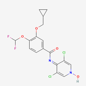 Структурная формула Roflumilast N-oxide, CAS 292135-78-5, формула C17H14Cl2F2N2O4