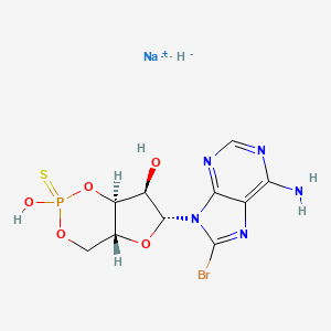 Структурная формула Rp-8-bromo-Cyclic AMPS, CAS 925456-59-3, формула C10H12BrN5NaO5PS
