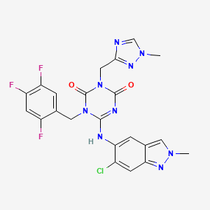 Структурная формула Ensitrelvir (S-217622), CAS 2647530-73-0, формула C22H17ClF3N9O2
