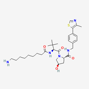 Структурная формула (S,R,S)-AHPC-C8-NH2 (VH032-C8-NH2), CAS 2341796-79-8, формула C31H47N5O4S