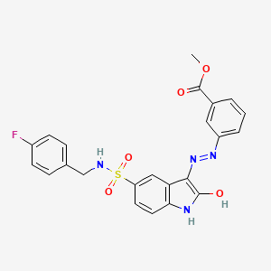 Структурная формула SPI-112Me, CAS 1243685-62-2, формула C23H19FN4O5S