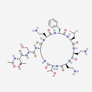 Структурная формула SPR741 (NAB741), CAS 1179330-52-9, формула C₄₄H₇₃N₁₃O₁₃